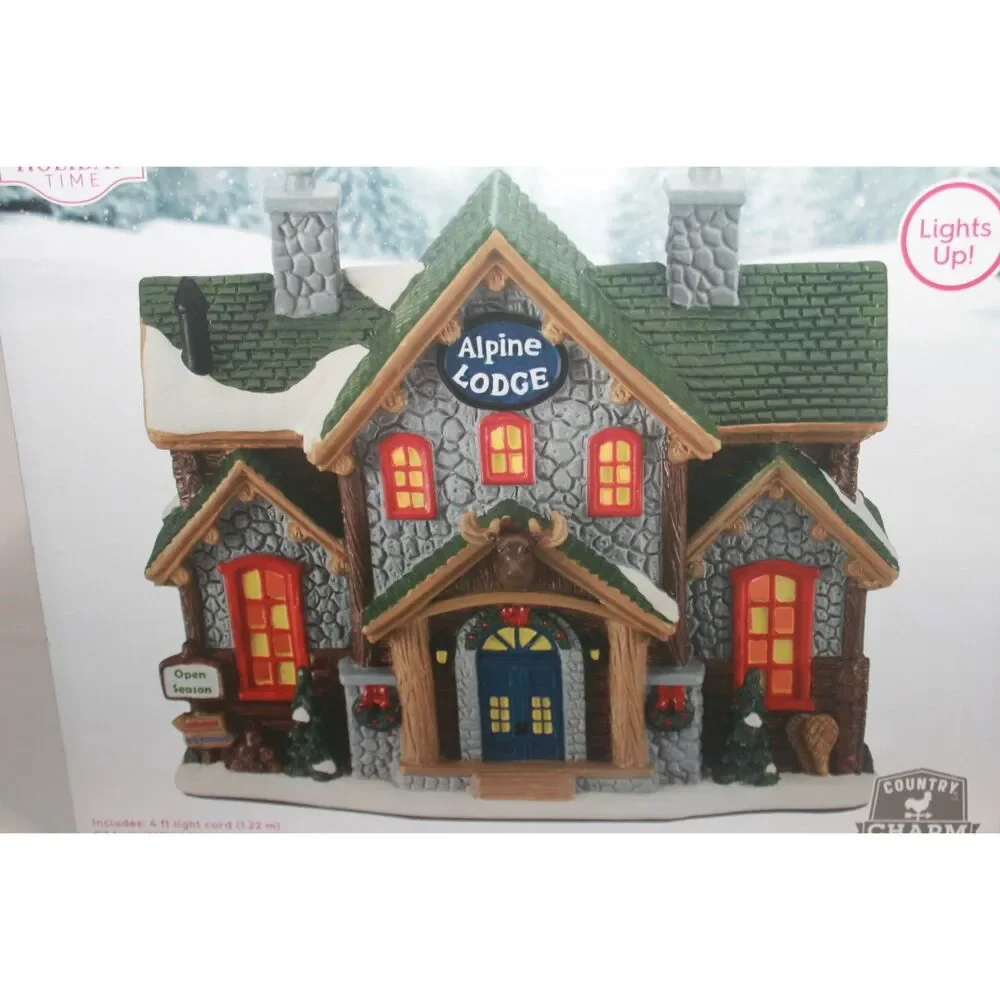 Holiday Time Alpine Lodge Lighted Christmas Village Building